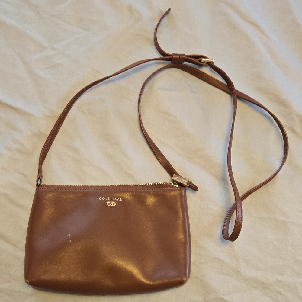 Cole Haan Tan Leather Crossbody Bag